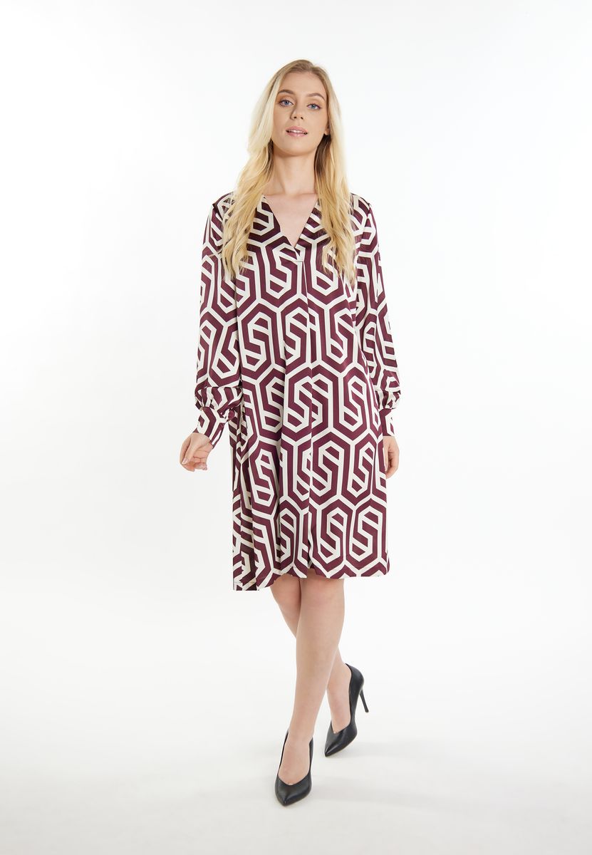 Fließendes Midikleid mit Geometrischem Muster