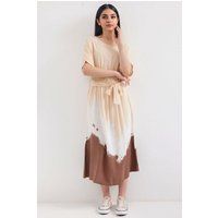 Midi-Kleid mit Verlaufsoptik und Bindegürtel