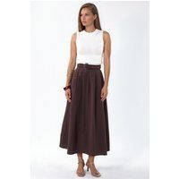 Elegantes Midi-Kleid im Color-Block-Stil