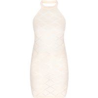 Neckholder-Kleid mit Rauten-Lochmuster