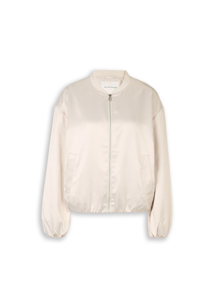 Satin-Blouson mit Stehkragen