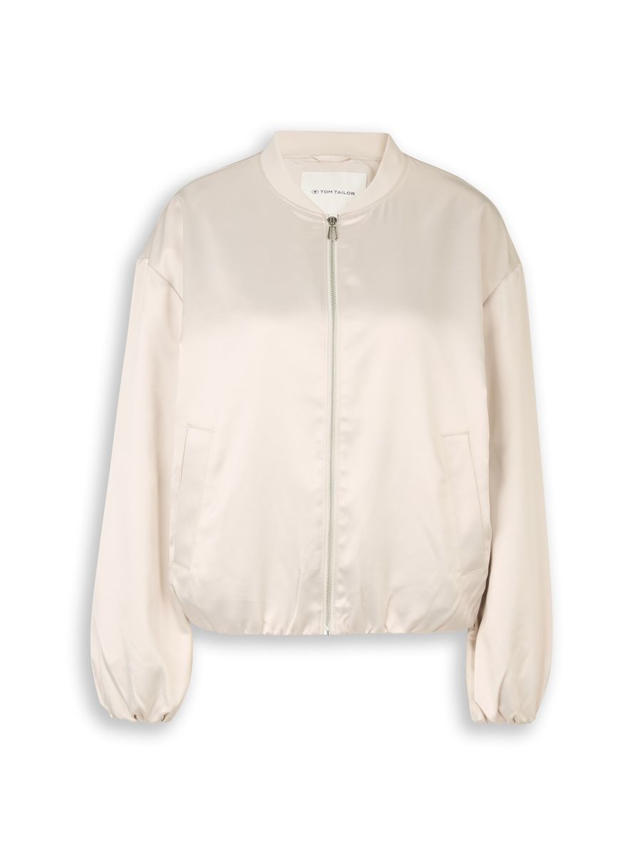 Satin-Blouson mit Stehkragen
