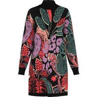 Strick-Minikleid mit tropischem Print