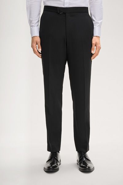 Baukasten Abendanzughose Bask in Schwarz Stretch-Wollmischung