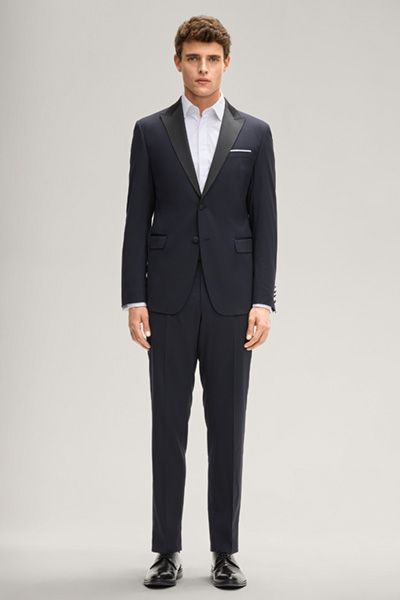 HUGO BOSS Bask Dunkelblaue Schmale Passform Abend Anzughose