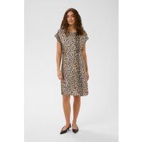 Kleid mit Leo-Print und Knotendetail