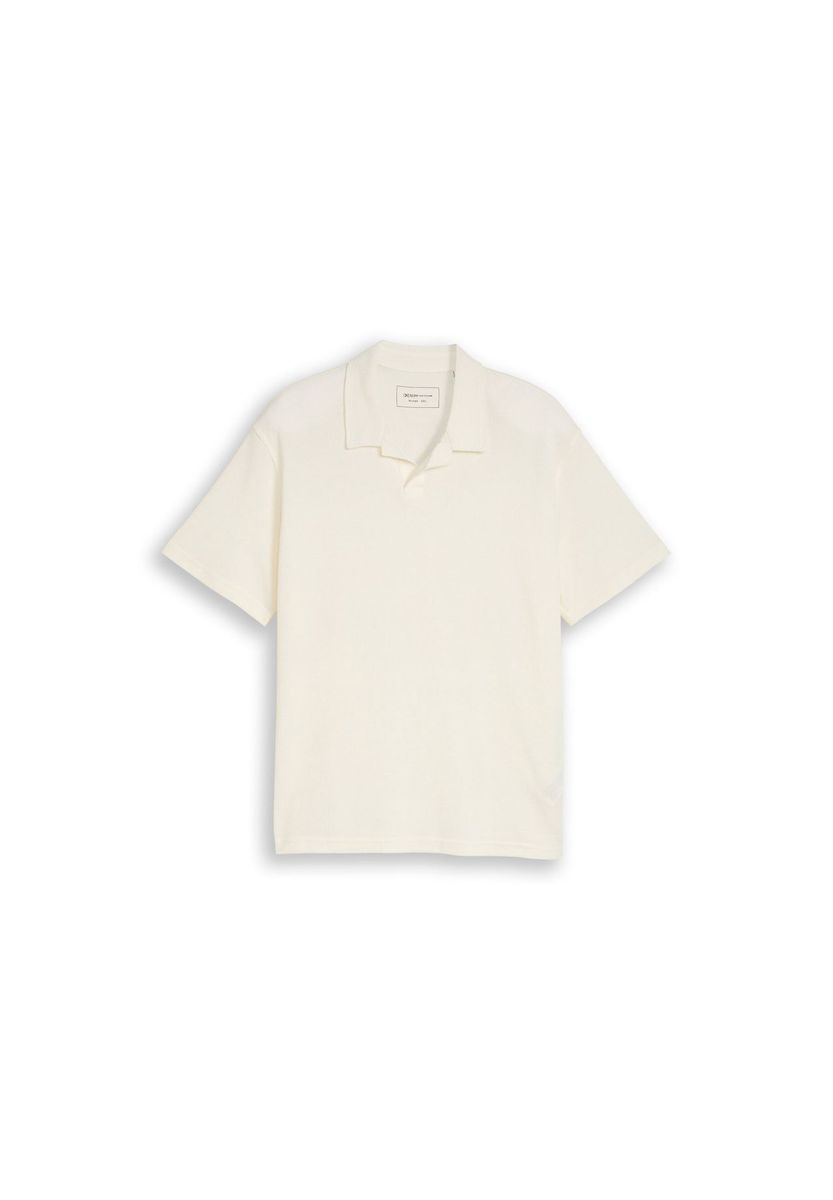 Piqué-Polohemd mit Waffelstruktur, lockere Passform