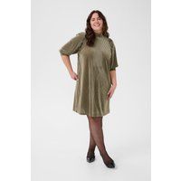 Plissiertes Samtkleid in A-Linie