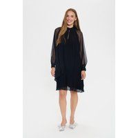 Plissee-Kleid mit transparenten Ärmeln