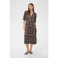Gemustertes Midikleid mit Linienmuster