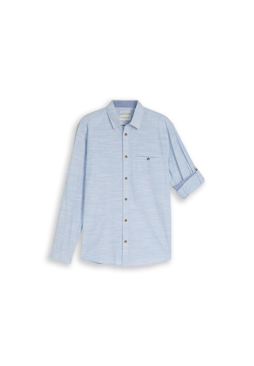 Hellblaues Dobby Baumwollhemd