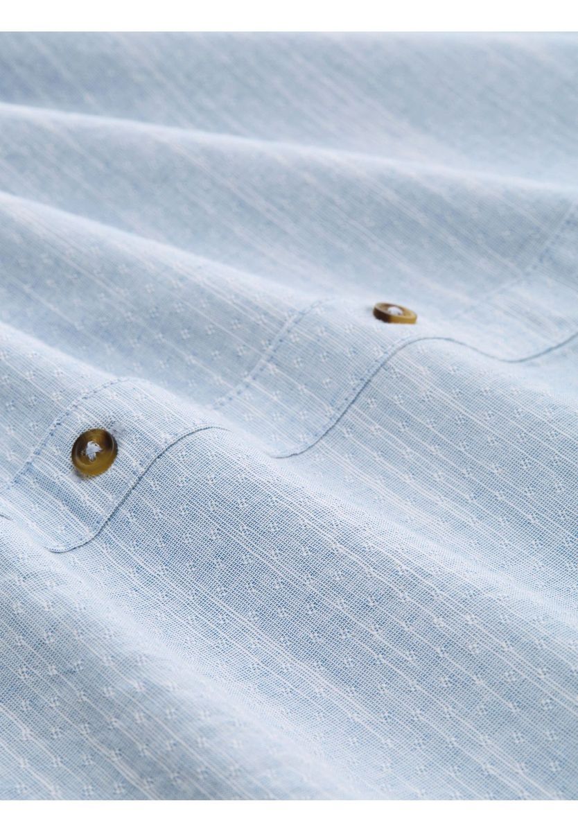 Hellblaues Dobby Baumwollhemd