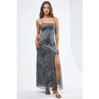 Maxi-Kleid mit Paisley-Muster und Karree-Ausschnitt