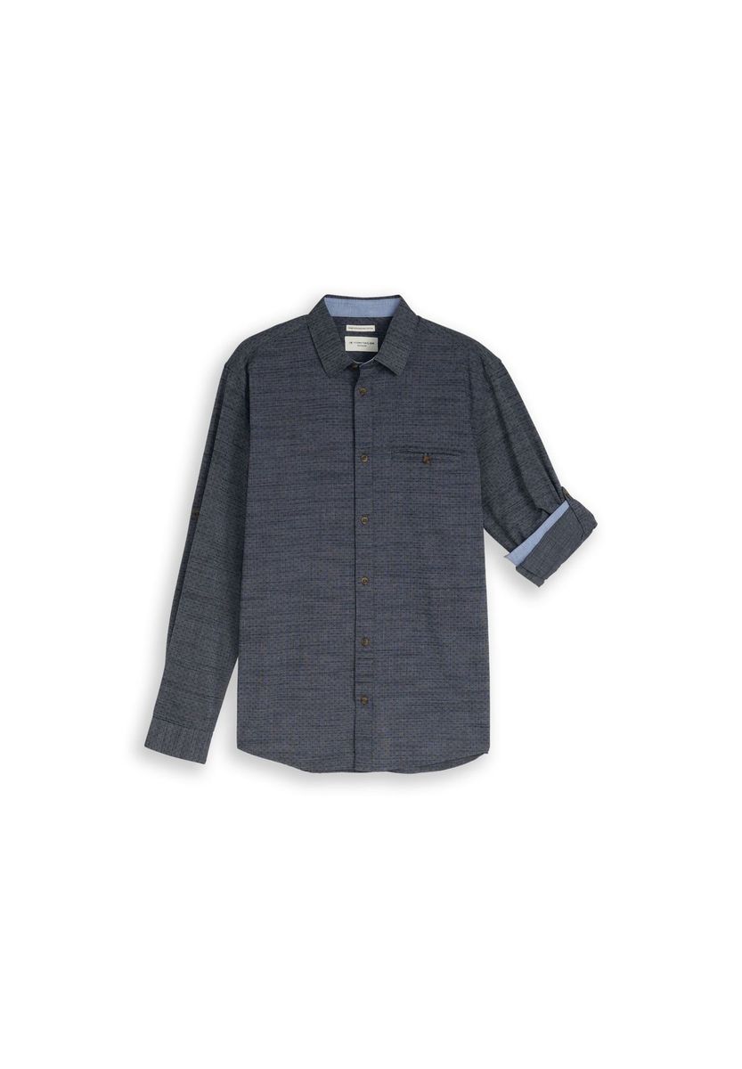 Baumwollhemd mit Dobby-Textur, lässige Passform