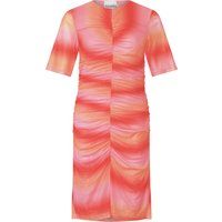 Midikleid mit Raffung und Sonnenuntergangsprint