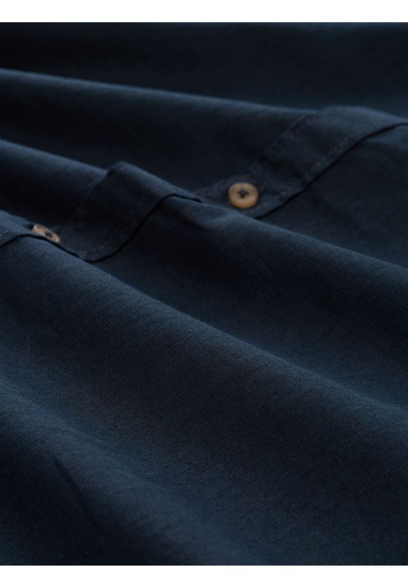 Lässiges Baumwoll-Leinen Kurzarmhemd