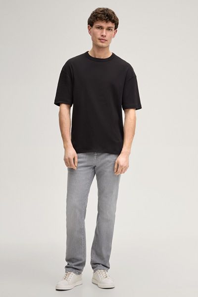 Joop! Jeans Schwarzes Oversized T-Shirt Rundhalsausschnitt Baumwolle Unisex