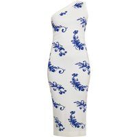 Einschultriges Midikleid mit Barock-Print