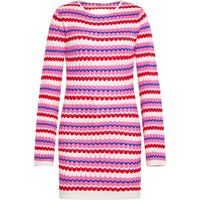 Zickzack-Strickkleid mit offenem Rücken