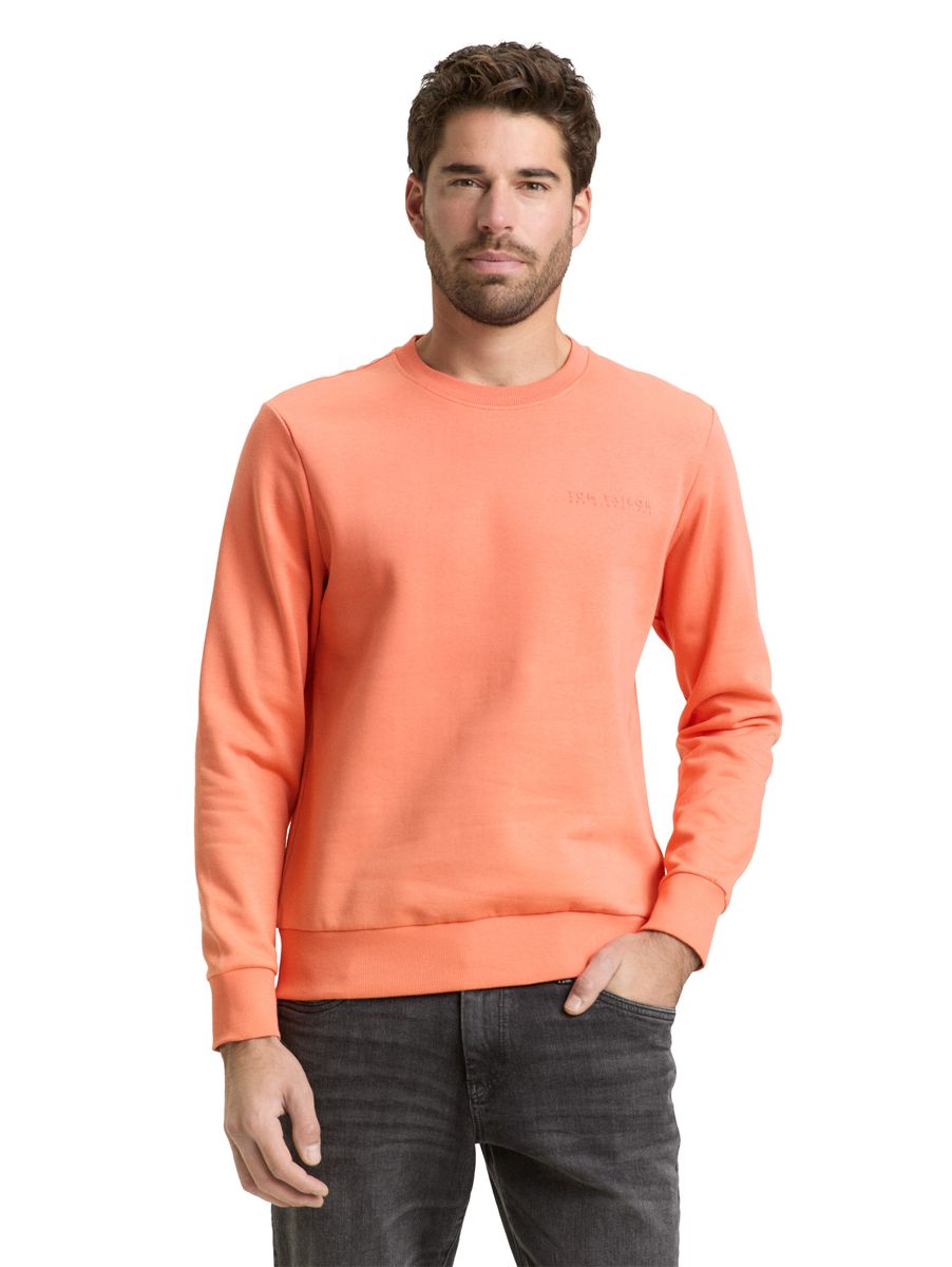 Lässiges einfarbiges Sweatshirt mit Rundhalsausschnitt