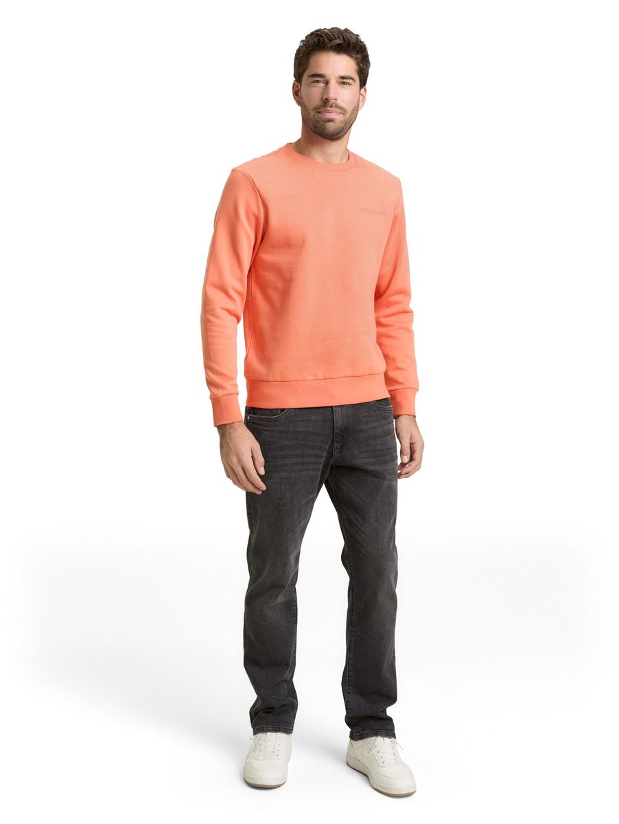 Lässiges einfarbiges Sweatshirt mit Rundhalsausschnitt