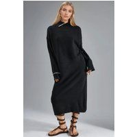 Minimalistisches Midi-Strickkleid mit Rippenstruktur