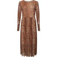 Midi-Meshkleid mit Leopardenmuster