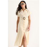 Elegantes Hemdkleid aus strukturierter Baumwolle