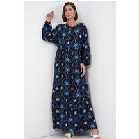Tropisches Maxikleid mit Stufenrock