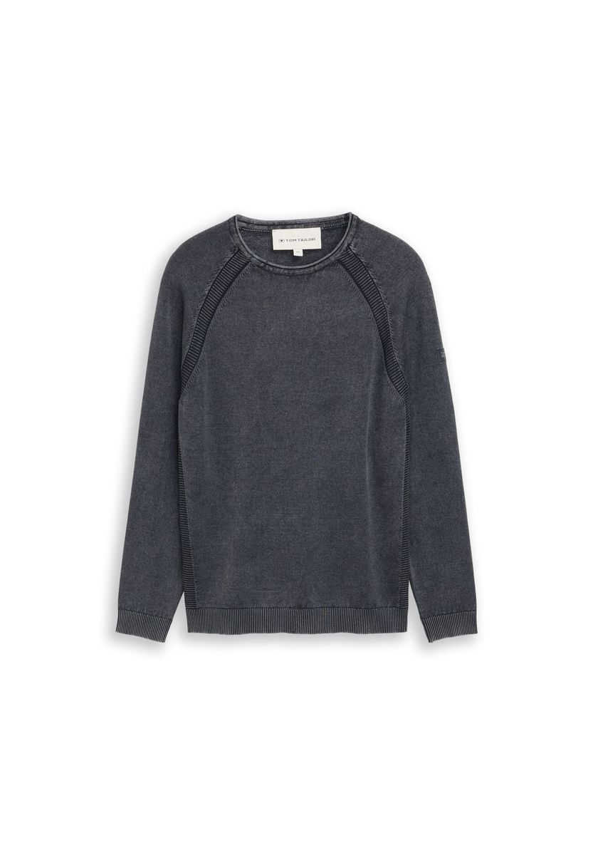 Klassischer Strickpullover mit Acid-Wash-Effekt