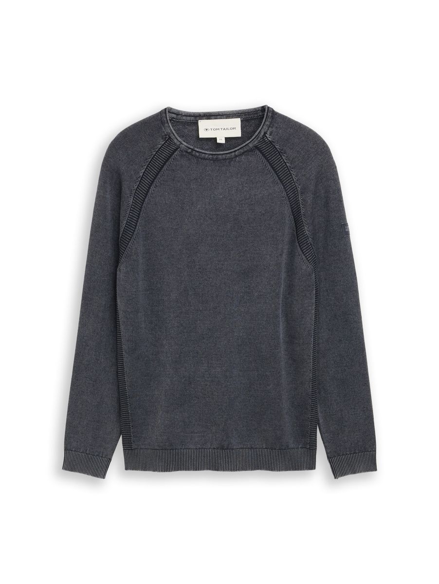 Klassischer Strickpullover mit Acid-Wash-Effekt
