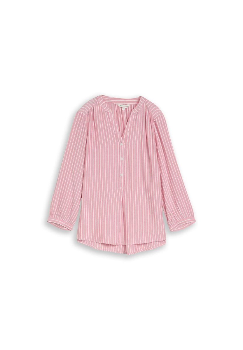 Gestreifte, langärmlige Knopfbluse