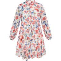 Florales Minikleid mit Kordelzug