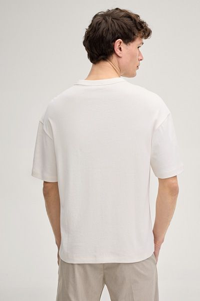 Joop! Jeans Ciarlan Off-White Baumwoll Basic Unisex T-Shirt