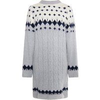 Strickkleid mit Zopf- und Norwegermuster