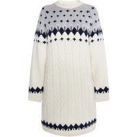 Norweger Zopfstrick Mini-Kleid