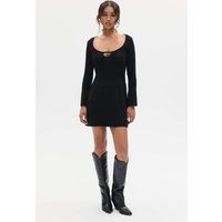 Rippstrick-Minikleid mit Keyhole-Detail