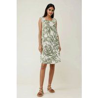 Ärmelloses A-Linien-Minikleid mit Botanik-Print