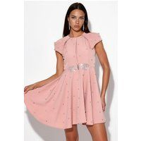 Verziertes Libellen-A-Linien-Minikleid