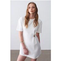 Mini-Shiftkleid mit Metallic-Detail