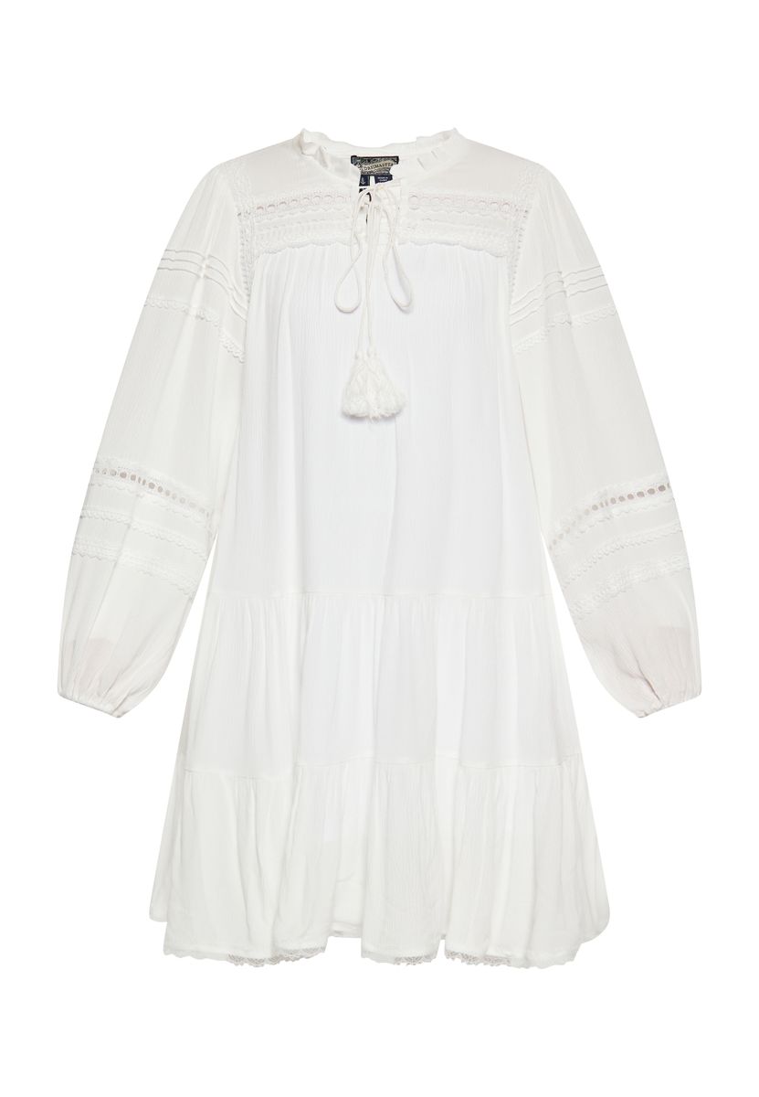 Fließendes Boho-Tunika-Kleid mit Spitze