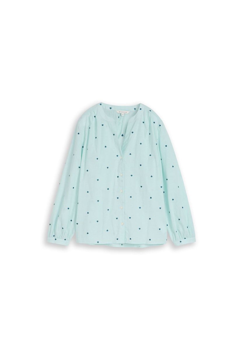 TOM TAILOR Hemdbluse, Stickerei, für Damen, türkis, 36