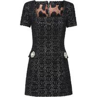 Jacquard-Minikleid mit Monogramm-Muster