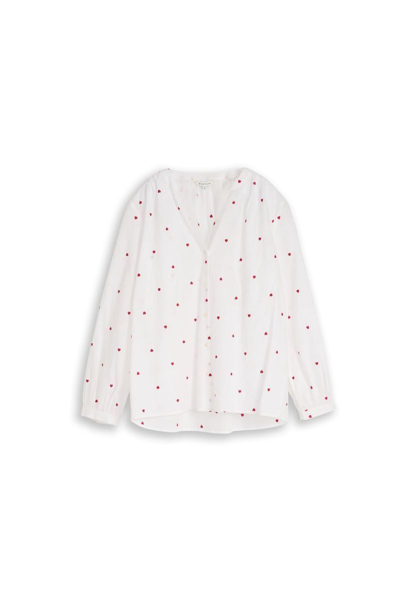 TOM TAILOR Hemdbluse, Stickerei, für Damen, weiß, 36