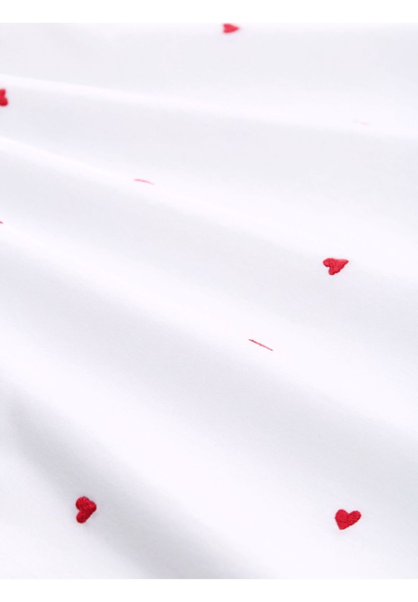 Locker geschnittenes T-Shirt mit Herzmuster