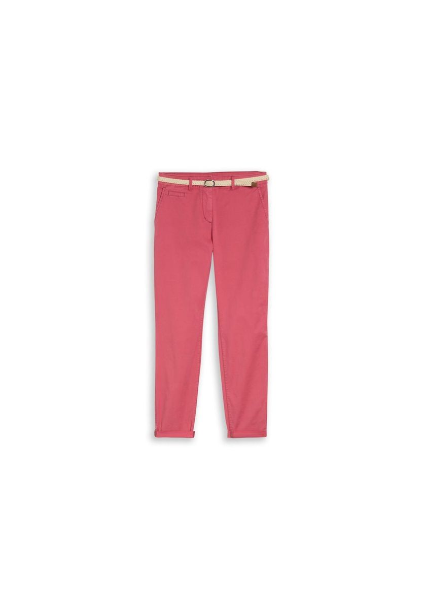 Schmal geschnittene, verkürzte Chinohose