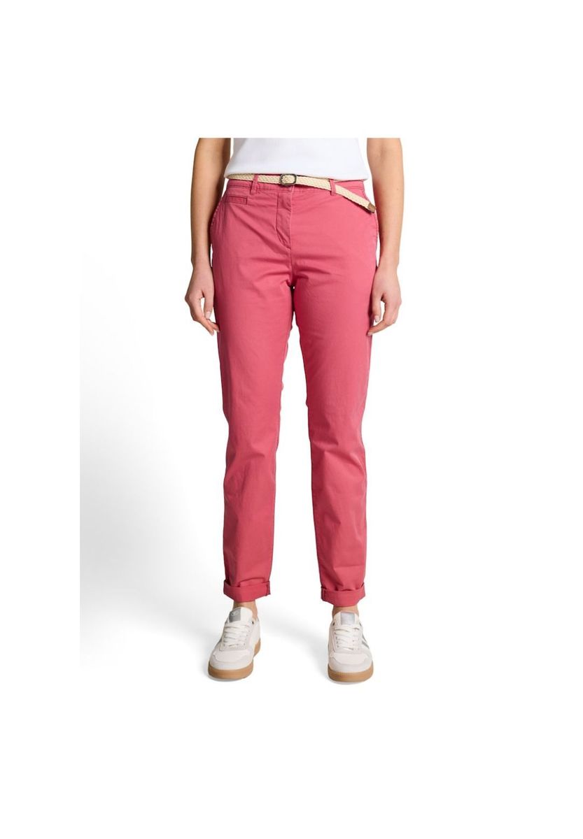 Schmal geschnittene, verkürzte Chinohose