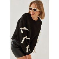 Locker geschnittenes Sweatshirt mit Schleifendetails