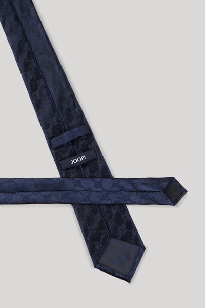 JOOP! Marineblaue Seidenkrawatte mit Kornblumenmuster, schmal, elegantes Accessoire