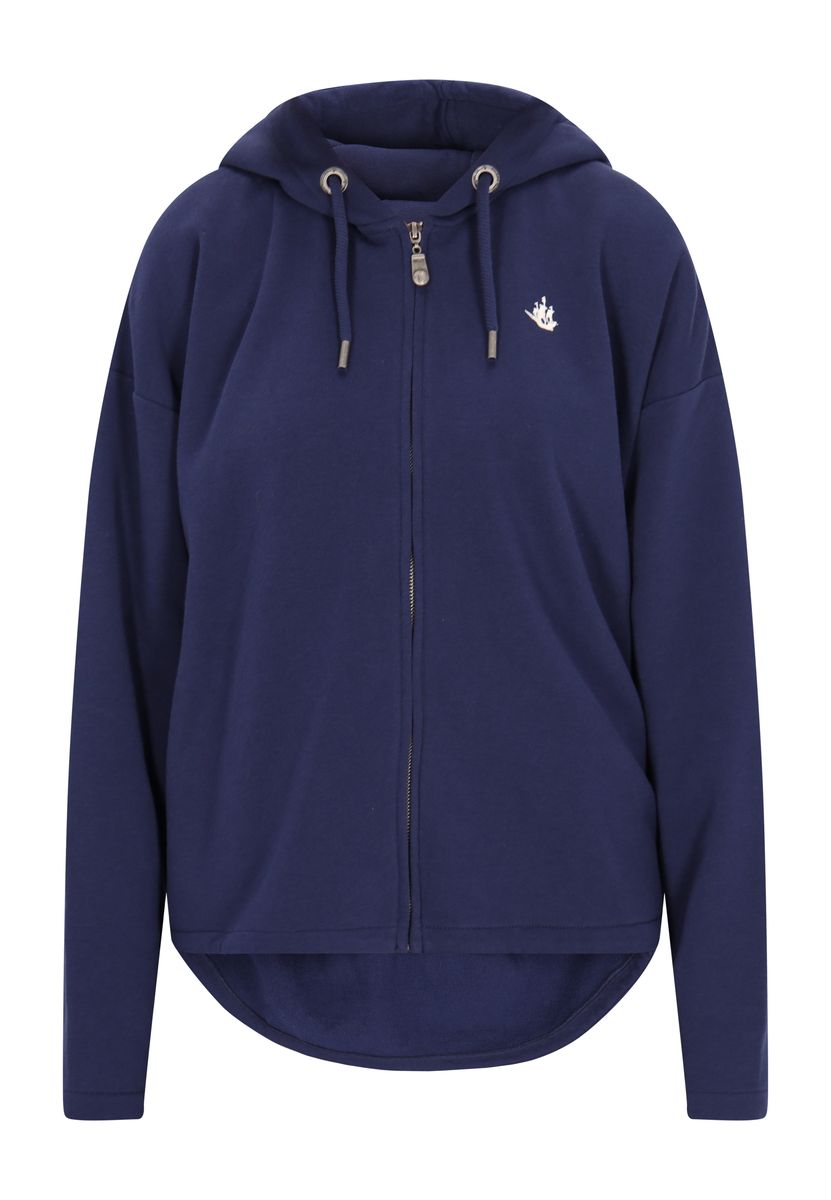 Zip-Hoodie mit geschwungenem Saum
